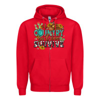 Red a country girl can survive Zipper Hoodie - MaliasSmallBusiness
