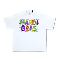 White mardi gras Urban Heavy Tee - AdoDesignShop