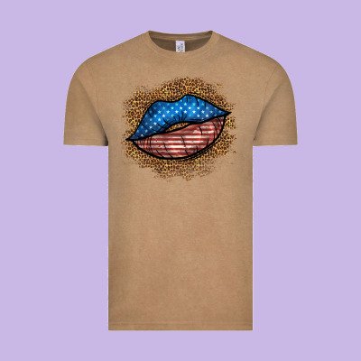 Western 4 Of July Lips Vintage Tee Designed By Bundleandbundleshop
