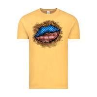 Vintage Mustard western 4 of july lips Vintage Tee - BundleAndBundleShop