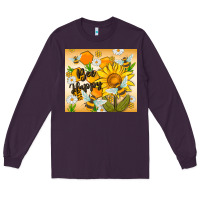 Plum bee happy Long Sleeve Tee - MaliasSmallBusiness