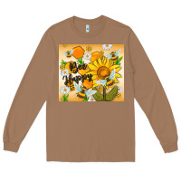 Toasted Coconut bee happy Long Sleeve Tee - MaliasSmallBusiness
