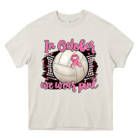 Cream in october we wear pink volleyball Heavy Core Tee - BarkalooDesign