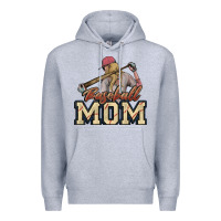 Heather Grey Baseball Mom Premium Hoodie - NancyCooperArtShop