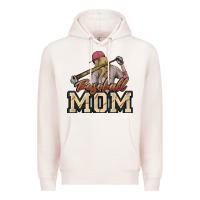 Pale Pink Baseball Mom Premium Hoodie - NancyCooperArtShop