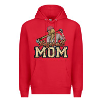 Red Baseball Mom Premium Hoodie - NancyCooperArtShop