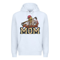 White Baseball Mom Premium Hoodie - NancyCooperArtShop