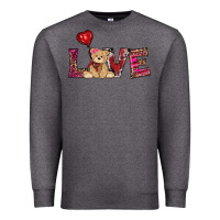 Charcoal Heather valentine's day tedybear love Premium Sweatshirt - RanaPortraitStore
