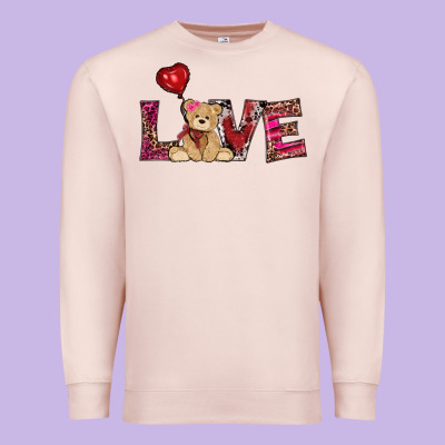 Valentine's Day Tedybear Love Premium Sweatshirt Designed By Ranaportraitstore