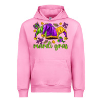 Fuchsia Pink Mardi Gras with jester hat Urban Hoodie - HowdyJamesFarm