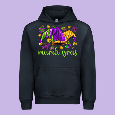 Mardi Gras With Jester Hat Urban Hoodie Designed By Howdyjamesfarm