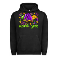 Pigment Black Mardi Gras with jester hat Urban Hoodie - HowdyJamesFarm