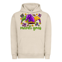Pigment French Oak Mardi Gras with jester hat Urban Hoodie - HowdyJamesFarm