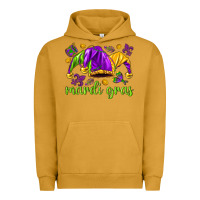 Pigment Peanut Butter Mardi Gras with jester hat Urban Hoodie - HowdyJamesFarm