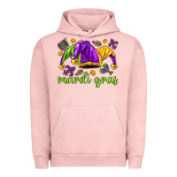 Pigment Salmon Mardi Gras with jester hat Urban Hoodie - HowdyJamesFarm