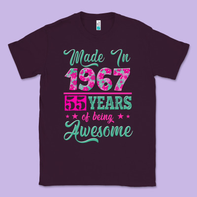 Made In 1967, 55 Years Of Being Awesome Classic Tee Designed By Jasminsmagicworld