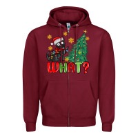 Burgundy christmas  cat  what Zipper Hoodie - MaliasSmallBusiness