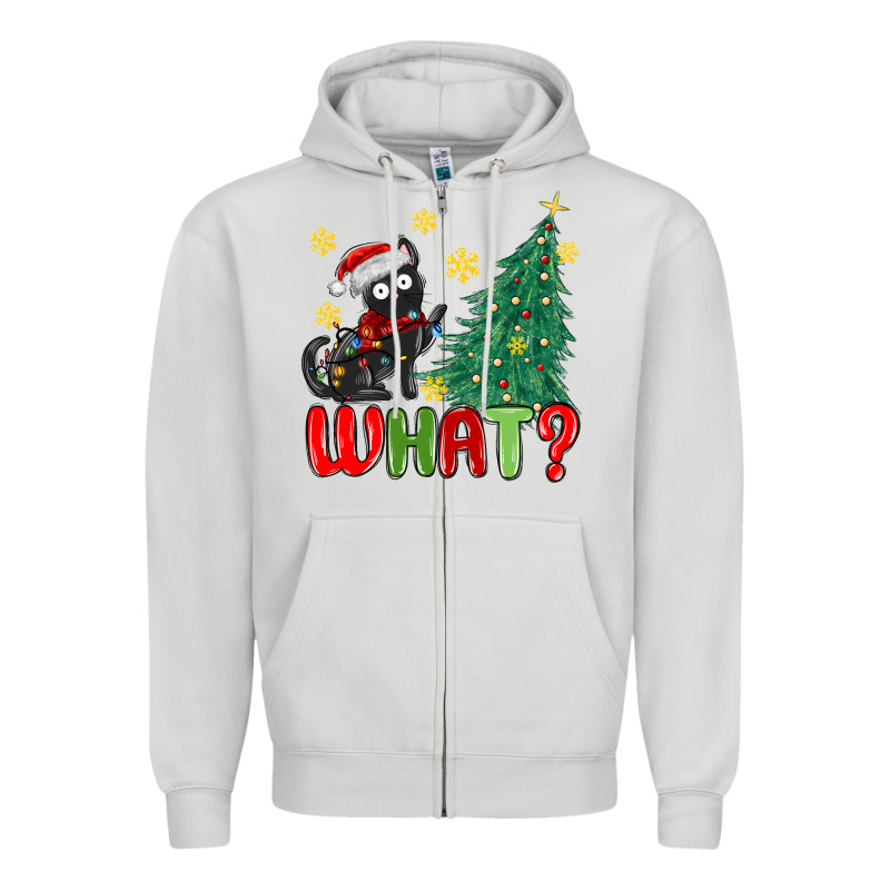 Christmas  Cat  What Zipper Hoodie by MaliasSmallBusiness | Teevron