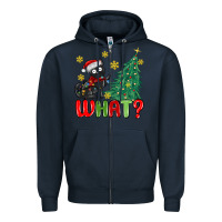 Navy christmas  cat  what Zipper Hoodie - MaliasSmallBusiness