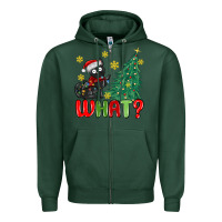 Sports Green christmas  cat  what Zipper Hoodie - MaliasSmallBusiness