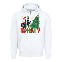 White christmas  cat  what Zipper Hoodie - MaliasSmallBusiness