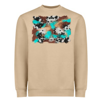 Mushroom western cowhide turquoise and wood background Heavyweight Sweatshirt - Artiststas