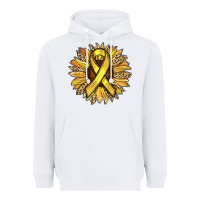 White Child Cancer Awareness Sunflower Heavyweight Hoodie - RanaPortraitStore