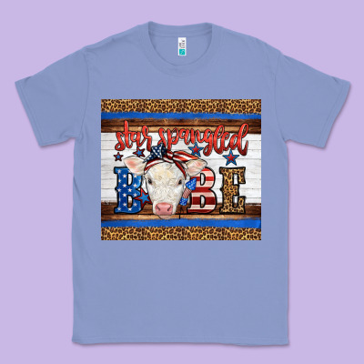 Western Star Spangled Baby Cow Classic Tee Designed By Lillyallendesigns
