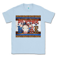 Dusty Blue Western Star Spangled Baby Cow Classic Tee - LillyAllenDesigns