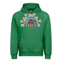 Emerald Easter Bunny with carrot rainbow Easter Day Urban Hoodie - HowdyJamesFarm