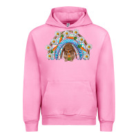 Fuchsia Pink Easter Bunny with carrot rainbow Easter Day Urban Hoodie - HowdyJamesFarm