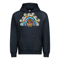 Navy Easter Bunny with carrot rainbow Easter Day Urban Hoodie - HowdyJamesFarm