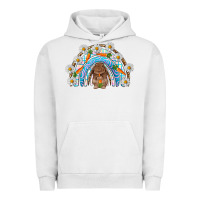 Pigment Lunar Rock Easter Bunny with carrot rainbow Easter Day Urban Hoodie - HowdyJamesFarm
