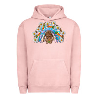 Pigment Salmon Easter Bunny with carrot rainbow Easter Day Urban Hoodie - HowdyJamesFarm