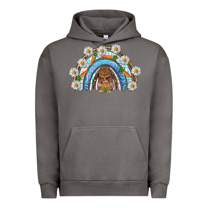 Easter Bunny With Carrot Rainbow Easter Day Urban Hoodie by HowdyJamesFarm | Teevron