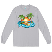 Moon Dust sunset beach scene Long Sleeve Tee - MaliasSmallBusiness