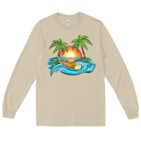 Mushroom sunset beach scene Long Sleeve Tee - MaliasSmallBusiness