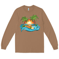 Sunset Beach Scene Long Sleeve Tee | Teevron