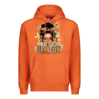Carrot Black Hair Believe Praying Caucasian Messy Bun Premium Hoodie - texasbilliewilder