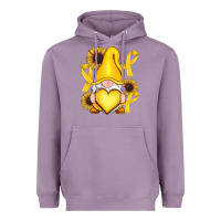 Lavender Childhood Cancer gnome Heavyweight Hoodie - RanaPortraitStore