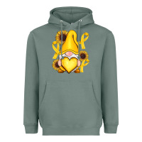 Sage Childhood Cancer gnome Heavyweight Hoodie - RanaPortraitStore