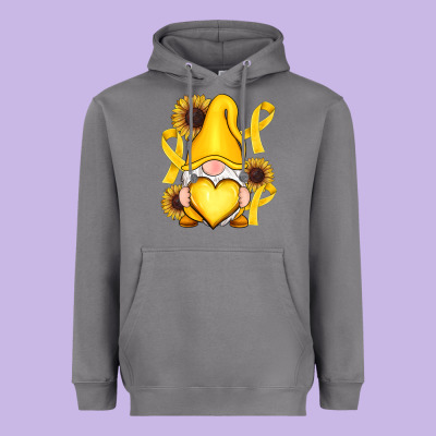 Childhood Cancer Gnome Heavyweight Hoodie Designed By Ranaportraitstore