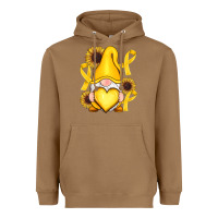 Toasted Coconut Childhood Cancer gnome Heavyweight Hoodie - RanaPortraitStore