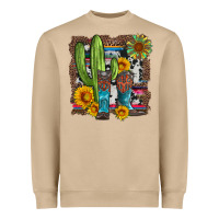 Mushroom western cactus with cowboy boots and sunflowers Heavyweight Sweatshirt - Artiststas
