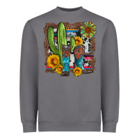 Storm western cactus with cowboy boots and sunflowers Heavyweight Sweatshirt - Artiststas