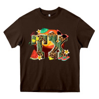 Chocolate Brown summer tx Heavy Core Tee - texasbilliewilder