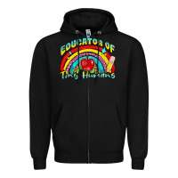 Black educator of tiny humans Zipper Hoodie - NancyCooperArtShop
