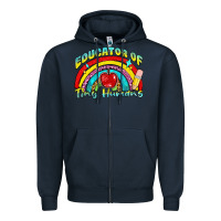 Navy educator of tiny humans Zipper Hoodie - NancyCooperArtShop