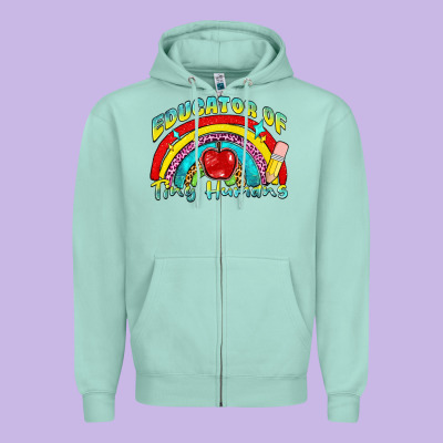 Educator Of Tiny Humans Zipper Hoodie Designed By Nancycooperartshop