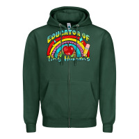 Sports Green educator of tiny humans Zipper Hoodie - NancyCooperArtShop